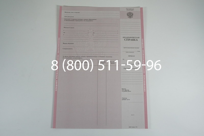 Заказать Академическая справка образца 1996-2009 год для колледжа в Уфе