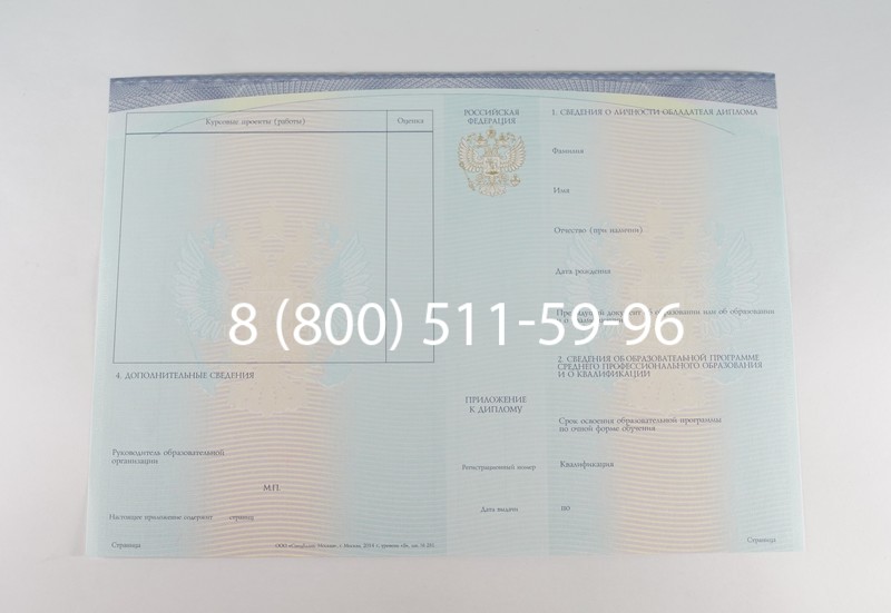 Диплом техникума (Спецбланк) 2014-2026 года в Уфе